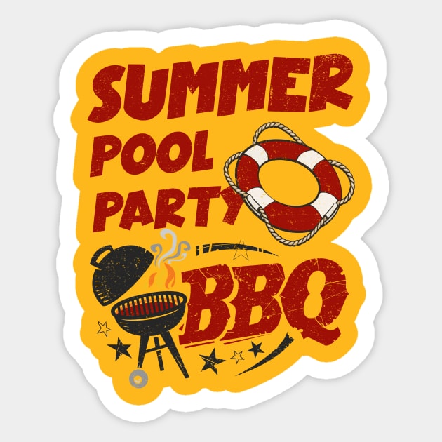 Summer Pool Party BBQ Sticker by Aratack Kinder